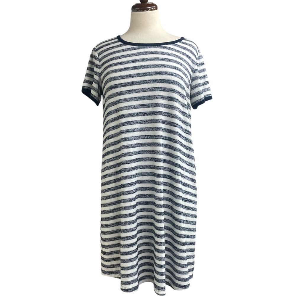 Market & Spruce navy & white striped knit dress LP